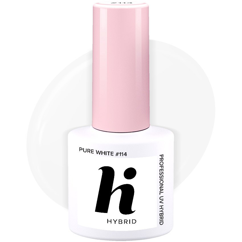 Vernis semi-permanent Hi Hybrid Pure White numéro 114, flacon de 5 ml