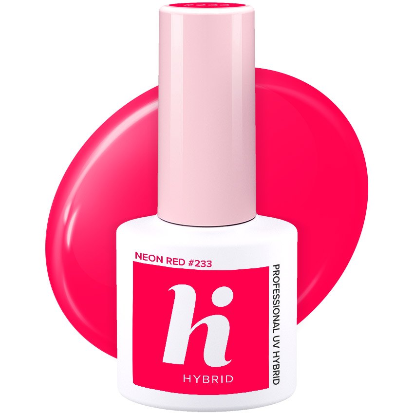 Vernis semi-permanent Hi Hybrid Neon Red numéro 233, flacon de 5 ml
