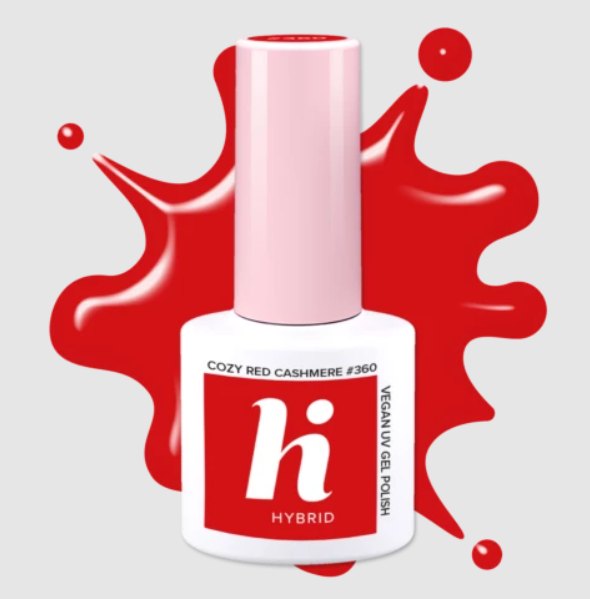 Vernis semi-permanent Hi Hybrid Cozy Red Cashmere numéro 360, flacon de 5 ml