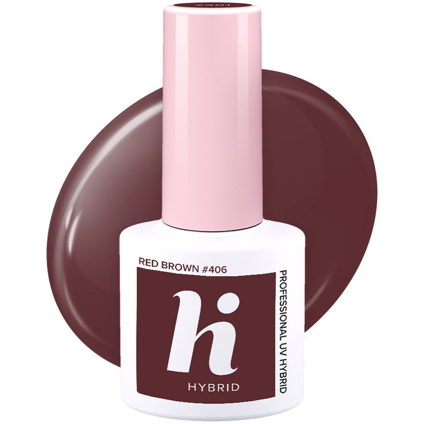 Vernis semi-permanent Hi Hybrid Red Brown numéro 406, flacon de 5 ml